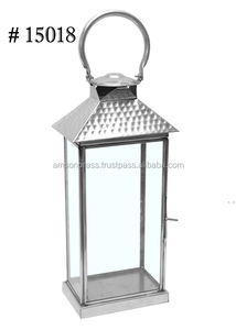 Lámpara con forma cuadrada de Metal y vidrio, FAROL DE lujuela, vela - Product Image 3
