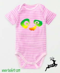 OEM /ODM 100% Cotton Cute plain baby rompers baby raglan sleeve romper rainbow print wholesale romper online sale india tirupur - Product Image 3
