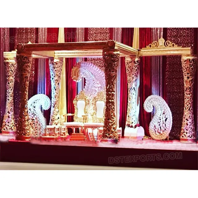 Mandap Mandap ชุดแต่งงานสีทองแบบดั้งเดิม Mandap,Mandap งานแต่งงานสีทอง Delizio Maharaja