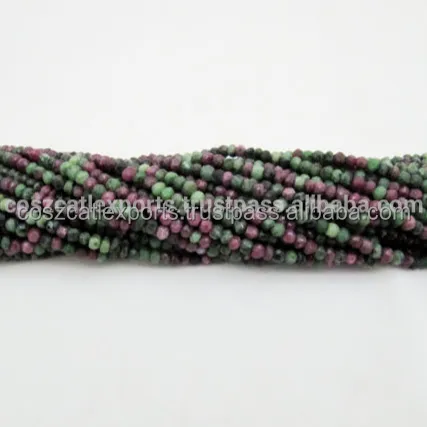 Natural crystals healing Ruby Zoisite Rondelle Faceted Stone 3 - 4 mm Gemstones Israel Cut Gemstone Beads