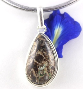 92.5 argent Sterling mélange forme naturel rouge et paysage jaspe pierres précieuses pendentif hommes bijoux hommes cadeau pierre à la mode - Product Image 2