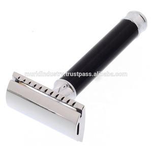 มีดโกนไฟฟ้าสองใบมีดโลหะสองชั้นพร้อมที่จับไม้สำหรับโกนหนวดและลำตัวใบหน้าบิกินี่ - Product Image 3