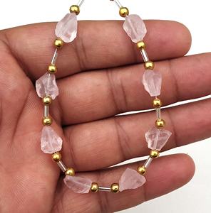 Christmas Offers Natural Rose Quartz Rough Gemstone Beads <b>Top</b> Drill Untreated for Jewelry Making Beads - Product Image 3