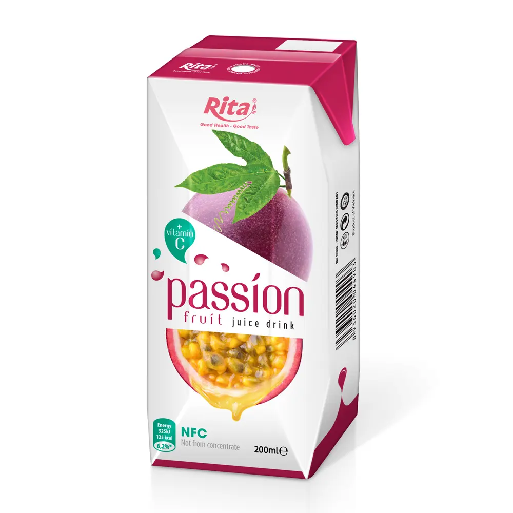 Aseptic Pack Passion Fruit Juice Drink, Private Label Passion Juice Soft Drink, Passion Fruit Soft Drinks from Vietnam
