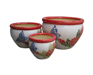 Kit de macetas de cerámica para interiores con patrón elegante más vendido, decoración del hogar, juego de cerámica de jardín para decoración de flores y plantas - Product Image 3