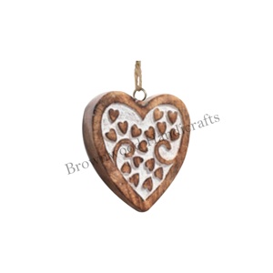 Christmas Tree Decoration Supplies <b>Wooden</b> Carved Hanging <b>Heart</b> Ornament <b>Heart</b> Shaped - Product Image 1