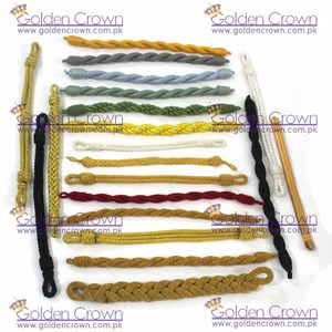 Ceremonial Golden Bullion Wire Chin Straps Cuerdas de tapa ceremonial | Cordones de tapa personalizados - Product Image 4