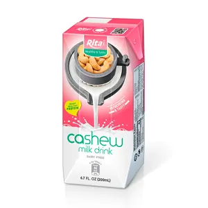 200Ml Aseptische Pak Groothandel Gezonde Cashewmelkdrank Groothandel Best Verkopende Product Goed Voor De Gezondheid Beste Plantaardige Basismelk