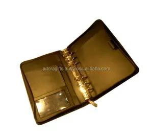 Binder Cincin Kulit Lunak/Binder Cincin Logam dari Pemasok India/Kulit Pu 6 Ring Binder A5