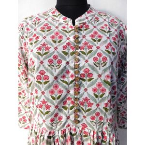 Blusas de Fiesta para Mujer, Talla Grande, Estilo Túnica Larga y Recta, Kurtis de Algodón Puro Hechas a Mano, Casuales, con Abertura Frontal y Botones - Product Image 3