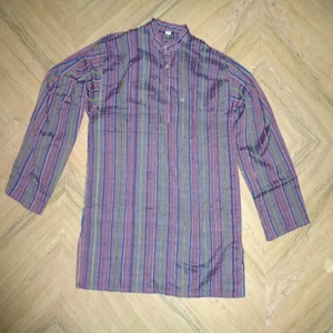 LAXMANS Kurta Étnica India de Algodón a Rayas para Verano, Diseño de Mantra Hindú, Servicio OEM, Unisex, Varios Colores, Exportación - Product Image 6
