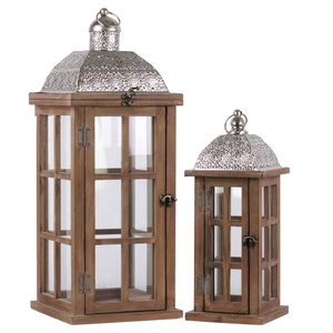 FAROL DE VELA decorativo Vintage de madera y Metal para decoración de mesa, venta al por mayor, de proveedor indio, alta calidad - Product Image 5