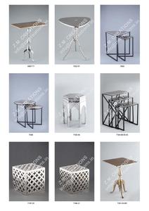 Mesa de centro de metal para el hogar, centro de mesa redondo de metal de aluminio, diseño europeo, aspecto rústico, mesas de muebles - Product Image 5