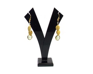 Green Amethyst Beautiful Charms Oval Shape Natural Multi Gemstone Jewelry Handmade <b>Hoop</b> with <b>Gold</b> Plated CZ Earring - Product Image 1