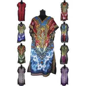 Пляжное длинное платье кафтан для женщин, хлопковое сексуальное, оптовая продажа, индивидуальный дизайн, ткань, женская одежда, Сделано в Индии