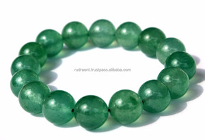 สร้อยข้อมือลูกปัดอัญมณี12มม. สีเขียว Aventurine กำไลยืดได้หินคริสตัลบำบัดธรรมชาติสร้อยข้อมือลูกปัดแฟชั่น - Product Image 2