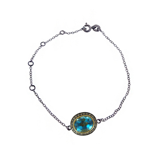 Metarock jewelrys-pulsera de plata de ley 925 con gema de Topacio azul Natural - Product Image 1