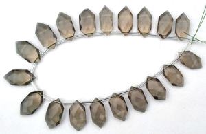 Pierre précieuse de fluorite brune naturelle, forme hexagonale facettée, perles briolette de haute qualité pour la fabrication de bijoux - Product Image 3