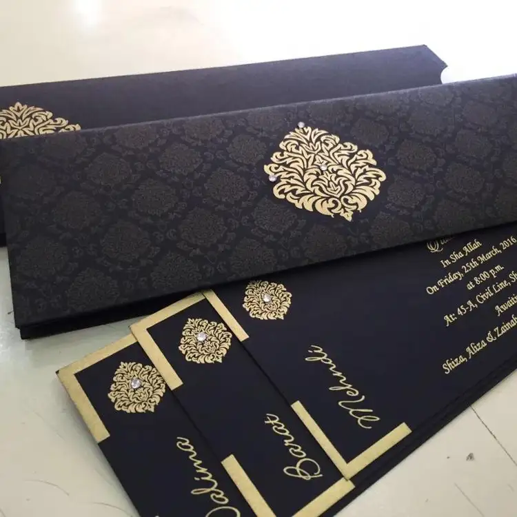 Cartes d'invitation mariage lampadaire musulman, cartes d'invitation de mariage fantaisiste, pièces