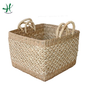 Newest Large Colorful Wicker <b>Baskets</b> Custom Metal Iron <b>Handles</b> Home Storage Decor Weaving Design for Living Room Camping - Product Image 6