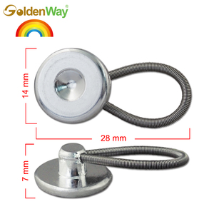 High Quality GoldenWay Silver Flatback Waist Spring Aluminum Plating Washable <b>Button</b> Extender <b>for</b> <b>Jeans</b> - Product Image 6
