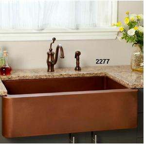 Fregadero de Cocina Rectangular de Cobre de una Sola Tina - Product Image 1