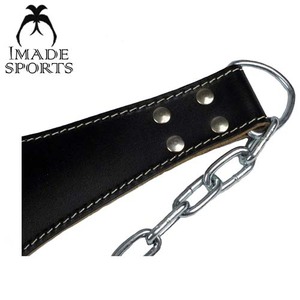 Heavy Leather Dip <b>Belt</b> - Dipping Gym Bodybuilding <b>Chain</b> - Product Image 3