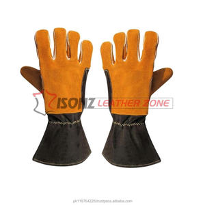 Gants de sécurité en cuir de vache fendu véritable style conducteur Gants de soudage anti-coupure et anti-impact à double paume - Product Image 4