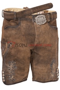 Lederhosen bavaroises vintage en daim avec broderie, costumes d'Oktoberfest, Lederhosen / Herren Kurze Lederhose - Product Image 5
