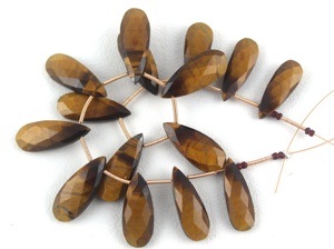 Cuentas de piedras preciosas de ojo de tigre marrón Natural de 1 hebra de alta calidad, estrella de cristal y forma de pera para la fabricación de joyas - Product Image 5