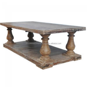 Table basse en bois de manga massif, Style ancien rustique, en bois - Product Image 1