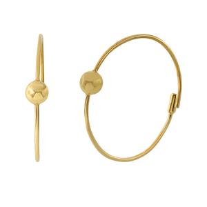 Boucles d'oreilles créoles unies en argent sterling 925 plaqué or de conception classique tendance à la mode et pour les cadeaux de fêtes de mariage - Product Image 1