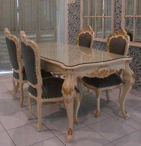 Juego de mesa de comedor de muebles tallados de lujo-muebles de caoba de madera maciza - Product Image 4