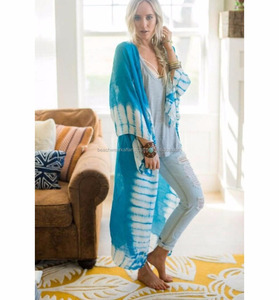 เสื้อคาร์ดิแกนคลุมชายหาดเสื้อกิโมโนย้อมสีผ้าเรยอน2024ผู้หญิงมาใหม่ - Product Image 1