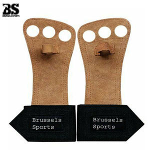 Correas de muñeca para levantamiento de pesas, venta al por mayor, de primera calidad, para agarre máximo, guantes Deadlift, almohadillas de mano de cuero de vaca - Product Image 2