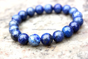 Unisex 10mm Natural Lapislázuli Piedra preciosa Bohemia Regalo DE BODA Pulsera Cuentas estirables Brazaletes de perlas personalizables hechos a mano - Product Image 3