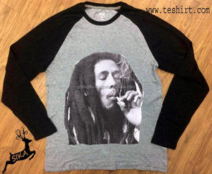 เสื้อยืดแขนยาวเข้ารูปสำหรับผู้ชายผ้าฝ้ายผ้าเจอร์ซีย์ปักเย็บขอบแบบอินทรีย์ - Product Image 3