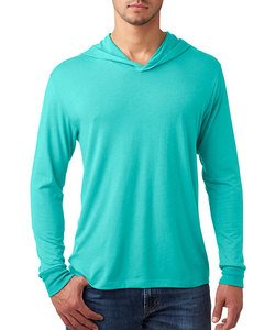 เสื้อยิมของผู้ชาย OEM เสื้อแขนยาวแบบแร็กแลนกระเป๋าจิงโจ้สีล้วนมีฮู้ดถักเสื้อธรรมดากันน้ำวิ่งกันรอยยับ - Product Image 1