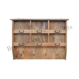 Factory Price Bathroom Living Room Wooden <b>Wall</b> Hanging <b>Shelf</b> with Hooks Wooden <b>Wall</b> Closet for Multipurpose <b>Storage</b> Organizer - Product Image 1