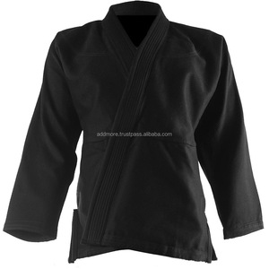 Gi de Jiu-Jitsu noir confortable avec 100% coton pour la formation BJJ Tailles et logo personnalisables - Product Image 3