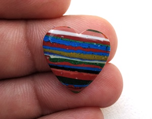 Cabujones de calsílice arcoíris lisos de 2 piezas de alta calidad, piedras preciosas sueltas en forma de corazón naturales, venta al por mayor - Product Image 3