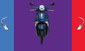 Motocicleta scooter de alta calidad, 125cc (Janusz Premium-rojo/azul/blanco), modelo: YSJ 125 - Product Image 2