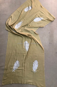 Intraday Super Soft Delicate Leaf Embroidery Cashmere <b>Pashmina</b> Shawl Latest Market Traditional Scarf for Multi Occasions Winter - Product Image 3