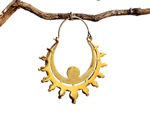 Gros indien ethnique bohème en laiton boucles d'oreilles créoles femmes soleil conception pour les mariages fêtes cadeaux fiançailles - Product Image 1