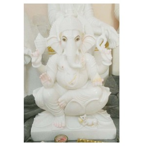 Makrana หินอ่อนสีขาว Ganpati Ji Murti - Product Image 1