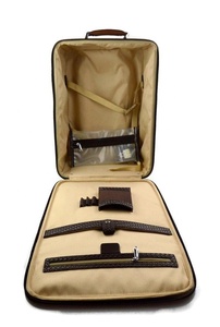 Trolley Brown Bolsa de viaje de cuero genuino Weekender con cuatro ruedas Cierre de cremallera Equipaje de cabina Avión - Product Image 3