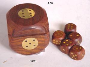 Dés en bois Stem Beach dans une boîte en bois, jeux en bois, jeu de dés en bois, artisanat indien en bois. - Product Image 3