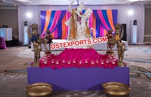 Blanco-azul tema maletero Pilar boda escenario trompa de elefante diseño recepción etapas última boda escenario fabricante - Product Image 2