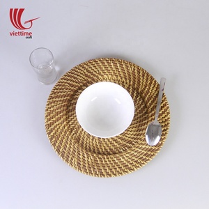 ชุดจานอาหารหวายสานเป็นมิตรต่อสิ่งแวดล้อมชุดรับประทานอาหารจานชาร์จและตกแต่งบ้านจากเวียดนามขายส่ง - Product Image 6