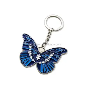 Keyring Keychain Butterfly Keyring Theme Park Foil Printed Keychains Custom Zoo Gift Keychains Animal Butterfly Keychain